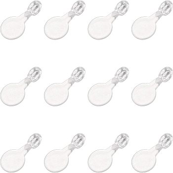 Transparent AS Plastic Pendant Blanks, Hair Findings, for DIY Hair Tie Accessories, Flat Round, Clear, 16x8x5.5mm, hole: 2mm, about 2000pcs/bag