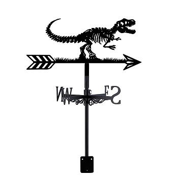 Iron Wind Direction Indicator, Weathervane for Outdoor Garden Wind Measuring Tool, Dinosaur, 240x358mm