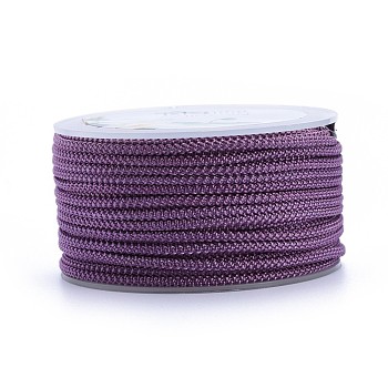 Polyester Braided Cord, Old Rose, 2mm, about 16.4 yards(15m)/roll