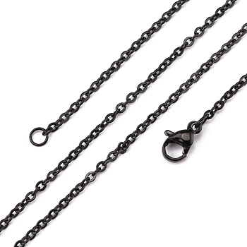 304 Stainless Steel Cable Chain Necklaces, with Lobster Claw Clasps, Gunmetal, 19.48 inch(49.5cm), 2mm