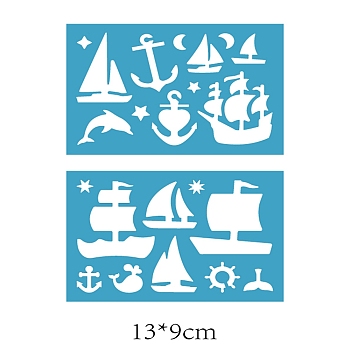 Acrylic Earring Handwork Template, Card Leather Cutting Stencils, Deep Sky Blue, Sailboat, 130x90x2mm, 2pcs/set