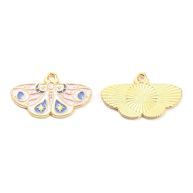 Golden Misty Rose Butterfly Alloy+Enamel Pendants