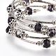 Five Loops Faceted Glass Wrap Bracelets(BJEW-JB04135-01)-2