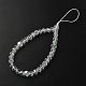 perles de strass en verre et argile polymère rondelle chaînes de dragonne de téléphone(HJEW-YW0001-05D)-1