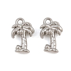 304 Stainless Steel Charms, Coconut Tree Charms, Stainless Steel Color, 12x8x3mm, Hole: 1.7mm(SA-CBA9E6A-02P)