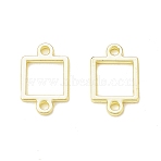 Rack Plating Alloy Outline Connector Charms, Cadmium Free & Nickel Free & Lead Free, Square Links, Light Gold, 16x10x1.2mm, Hole: 1.6mm(X-FIND-G052-27LG)