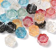 Transparent Glass Beads, Flower, Mixed Color, 12.5x11.5x6mm, Hole: 1mm(GLAA-O023-24)