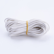 PU Leather Cords, for Jewelry Making, Round, White, 3mm, about 10yards/bundle(9.144m/bundle)(LC-L005-01)