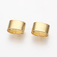 201 Stainless Steel Slide Charms, Oval, Real 24K Gold Plated, 5x8.5x5mm, Hole: 4x7.5mm(X-STAS-G187-29G-C)