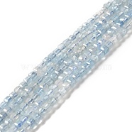 Natural Aquamarine Beads Strands, Faceted, Cube, 2.5x2.5x2.5mm, Hole: 0.7mm, about 170pcs/strand, 15.35''(39cm)(G-D467-A10)