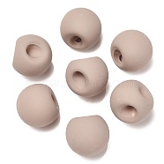 Rubberized Acrylic Beads, Round, Top Drilled, Rosy Brown, 18x18x18mm, Hole: 3mm(OACR-G012-05L)