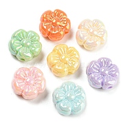 Opaque Acrylic Beads, AB Color Plated, Flower, Mixed Color, 19x19x9.5mm, Hole: 2.8mm, about 222pcs/500g(MACR-M035-03)
