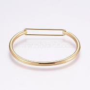 304 Stainless Steel Bangles, Golden, 45x58mm(BJEW-P181-03G)