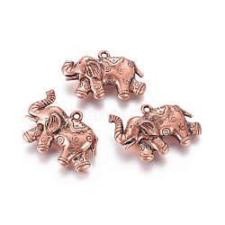 CCB Plastic Big Pendants, Elephant, Red Copper, 39x57x14mm, Hole: 3mm(CCB-E053-24R)