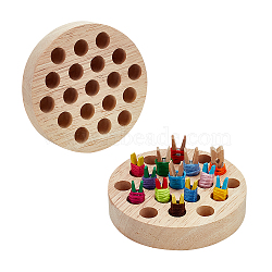 Wood Clip Floss Holder, Flat Round, BurlyWood, 10x2cm(FIND-WH0139-236)