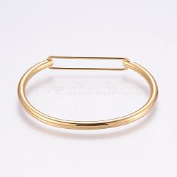 304 Stainless Steel Bangles, Golden, 45x58mm(BJEW-P181-03G)