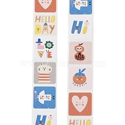 Paper Sealing Stickers, Label Paster Picture Stickers, Colorful, 25x25mm 500pcs/roll(DIY-R084-13B)