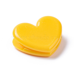 Heart Shape Plastic Clips, for Office School Supplies, Gold, 25~26x31~31.5x12~13mm(AJEW-D041-01A)