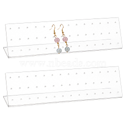 42 Holes Acrylic Earring Displays, Jewelry Display Rack, L-shaped, Clear, 18x5.1x4.7cm(EDIS-WH0013-05)