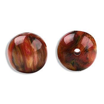 Resin Beads, Imitation Gemstone, Round, Salmon, 16mm, Hole: 3mm