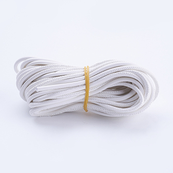 PU Leather Cords, for Jewelry Making, Round, White, 3mm, about 10yards/bundle(9.144m/bundle)