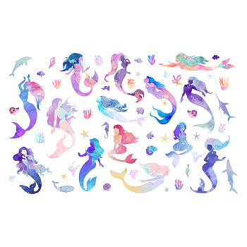 PVC Wall Stickers, Wall Decoration, Mermaid Pattern, 1000x290mm