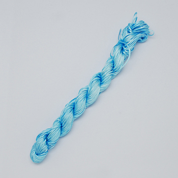 Nylon Thread, Nylon Jewelry Cord for Custom Woven Bracelets Making, Deep Sky Blue, 2mm, about 13.12 yards(12m)/bundle, 10bundles/bag, about 131.23 yards(120m)/bag
