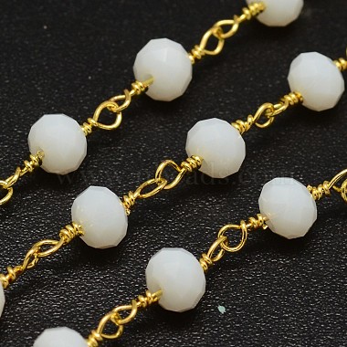 White Brass+Glass Handmade Chains Chain