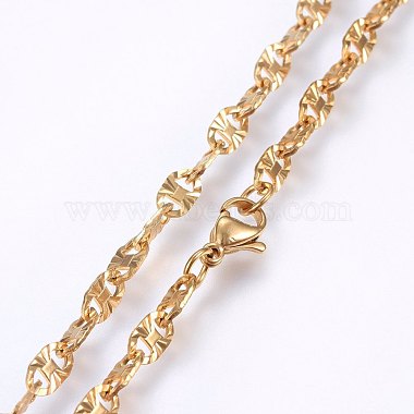 304 Stainless Steel Mariner Link Chain Necklaces(NJEW-P226-04G)-2