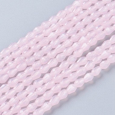 Pearl Pink Teardrop Glass Beads