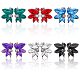 6 Pairs 6 Colors Sparkling Rhinestone Stud Earrings with Alloy Pins(EJEW-AN0004-32)-1