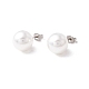 6 Pair Shell Pearl Round Ball Stud Earrings(EJEW-A067-18B-P)-1