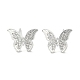 Rack Plating Brass Micro Pave Clear Cubic Zirconia Stud Earrings for Women(EJEW-M260-13P-A)-1