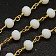 Faceted Rondelle Handmade Electroplate Glass Beaded Chains(CHC-L029-01)-1