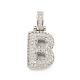 Brass Micro Pave Clear Cubic Zirconia Pendants(KK-B099-01P-B)-1