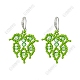 Handmade Glass Seed Beads Leaf Dangle Earrings(EJEW-FS00098)-1