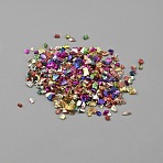 Electroplated Glass Beads, No Hole, Chip, Colorful, 1~3x1~2x1~1.2mm, about 50g/bag, about 16666pcs/bag(GLAA-WH20001-01B)