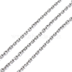 304 Stainless Steel Cable Chains, Soldered, Stainless Steel Color, 2x2x0.5mm(CHS-M009-12P-06)