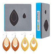 SUPERDANT 1Pc Wood Cutting Dies, with Steel, for DIY Scrapbooking/Photo Album, Decorative Embossing DIY Paper Card, Leather Crafts Making, Teardrop Pattern, 100x100x9mm(DIY-SD0001-74C)