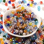 Glass Beads, Faceted, Rondelle, Mixed Color, 6x5mm, Hole: 1mm, about 2360pcs/500g(EGLA-A034-LM6mm-61)