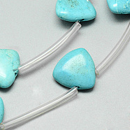 Synthetic Turquoise Beads Strands, Dyed, Triangle, 14x14x5mm, Hole: 1mm, about 12pcs/strand, 15.7 inch(G-Q948-52)