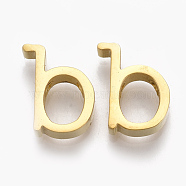 304 Stainless Steel Pendants, Golden, Letter, Letter.B, 12x9x3mm, Hole: 1.8mm(STAS-T041-10G-B)