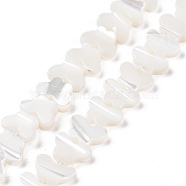 Natural Trochus Shell Beads Strands, Butterfly, White, 6x9x2.5mm, Hole: 0.8mm, about 68pcs/strand, 15.28''(38.8cm)(SSHEL-H070-05)