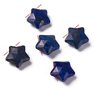 Natural Lapis Lazuli Charms, Star, Faceted, 13~13.5x14~14.5x6~6.5mm, Hole: 0.8mm(G-H241-04A)
