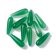 Natural Green Onyx Agate Beads, No Hole/Undrilled, Dyed & Heated, Teardrop, Green, 22x7mm(G-F741-02D-02)