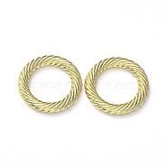 Rack Plating Alloy Linking Rings, Long-Lasting Plated, Lead Free & Cadmium Free, Twisted Round Ring, Real 18K Gold Plated, 13x2mm, Inner Diameter: 8.5mm(PALLOY-D024-13G)