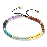 Natural & Synthetic Mixed Stone Braided Bead Bracelet, Nylon Adjustable Bracelet, Inner Diameter: 2~3-1/8 inch(5.2~7.8cm)(BJEW-TA00324)