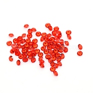Transparent Acrylic Rhinestone Cabochons, Point Back, Diamond, Red, 3x2.5mm, about 495~500pcs/bag(TACR-WH0013-02E)
