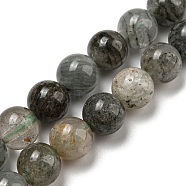 Natural Lodolite Quartz Beads Strands, Round, 8mm, Hole: 0.8mm, about 46pcs/strand, 15.51~15.59''(39.4~39.6cm)(G-R494-A15-03)