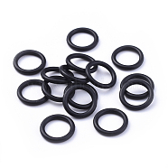 Rubber O Ring Connectors, Linking Ring, Black, about 13mm in diameter, 2mm thick, 9mm inner diameter(X-NFC002-5)